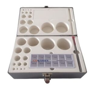 Estojo de inox para conjunto de peso padrão