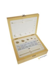 Estojo de madeira para conjunto de peso padrão