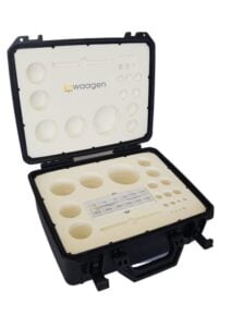 Maleta plástica para conjunto de peso padrão